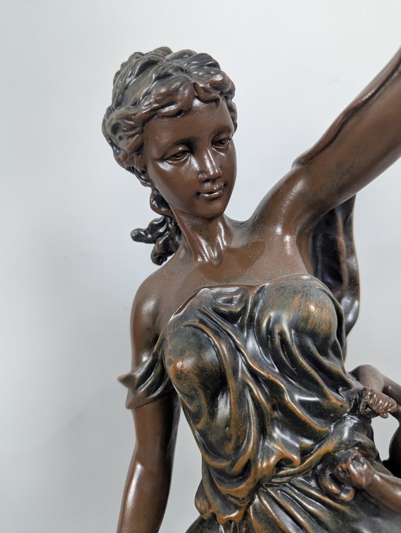 Design Toscano Flora Figural Pendulum Clock Neoclassical Art Nouveau Home Decor - 3