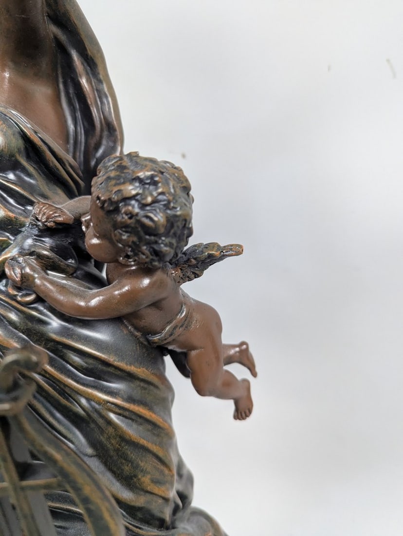 Design Toscano Flora Figural Pendulum Clock Neoclassical Art Nouveau Home Decor - 4