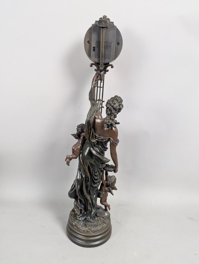 Design Toscano Flora Figural Pendulum Clock Neoclassical Art Nouveau Home Decor - 9