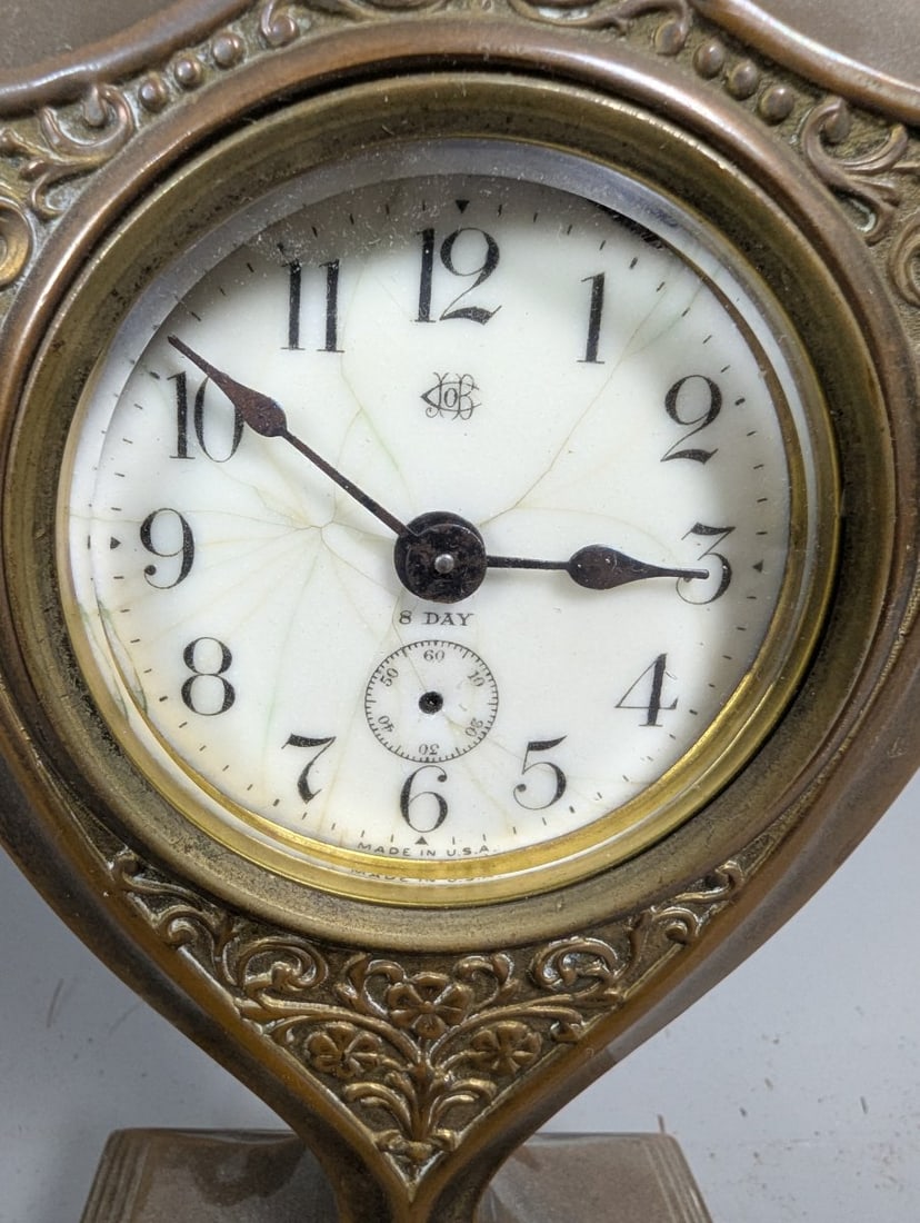 Jennings Brothers Art Nouveau Mantel Clock JB 1278 Vintage Decorative Timepiece - 2