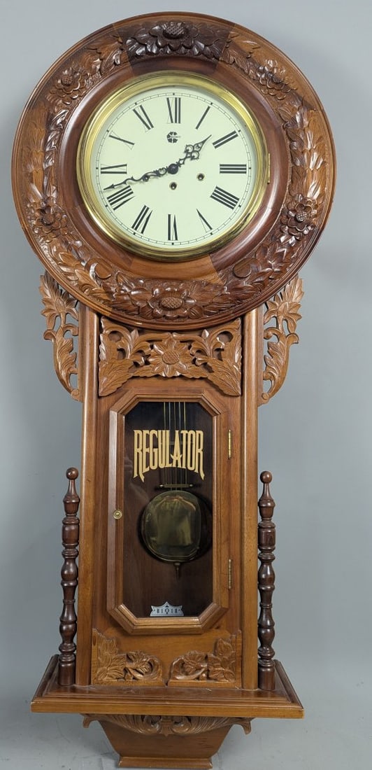 Westminster Carved Wood Regulator Wall Clock Decorative Timepiece with Pendulum (1 of 7)