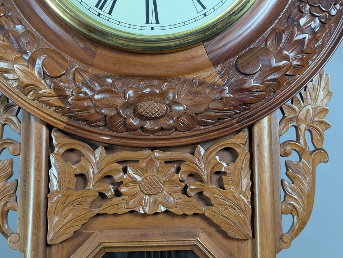Westminster Carved Wood Regulator Wall Clock Decorative Timepiece with Pendulum - 3