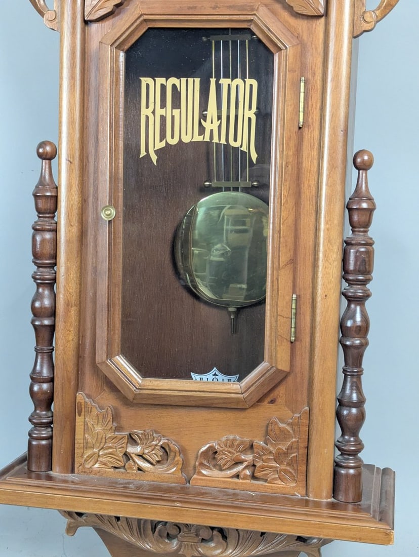 Westminster Carved Wood Regulator Wall Clock Decorative Timepiece with Pendulum - 4