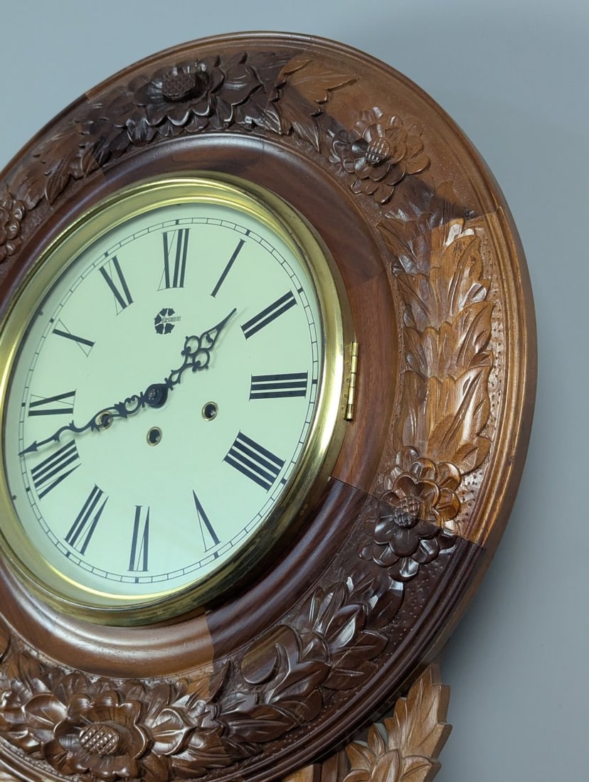 Westminster Carved Wood Regulator Wall Clock Decorative Timepiece with Pendulum - 6
