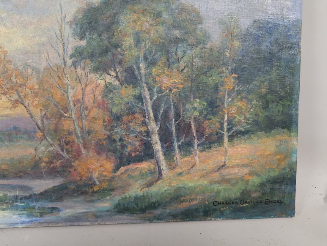 Charles Orville Engel Impressionist Landscape Oil Painting Rare Find - 7