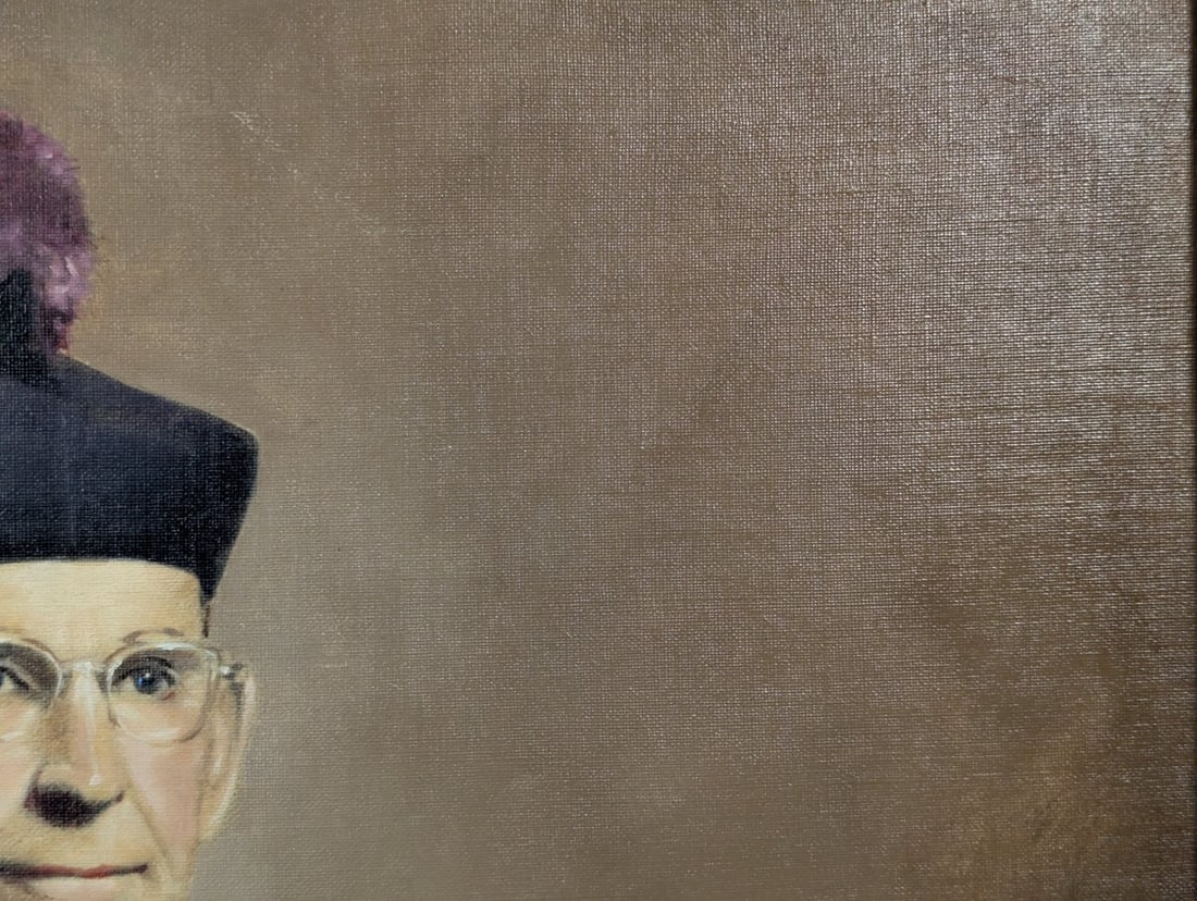 Framed Oil on Canvas Portrait of Monsignor McMillan by Jerrold - Vintage Artwork - 5