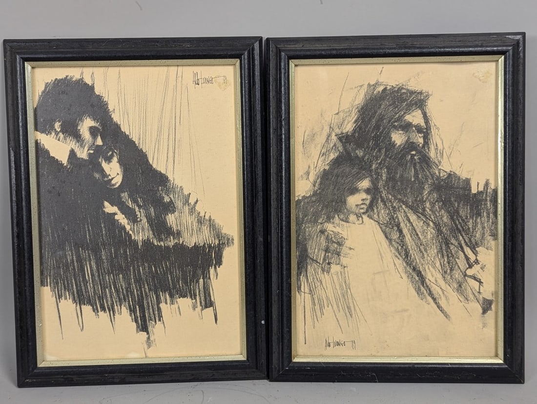 Aldo Luongo Decorative Prints Man and Child The Embrace Matched Pair 1969: **Important** Please read below description on how to avoid high shipping costs. Up for auction is a wonderful matched pair of decorative prints by renowned Argentine-American artist Aldo Luongo,