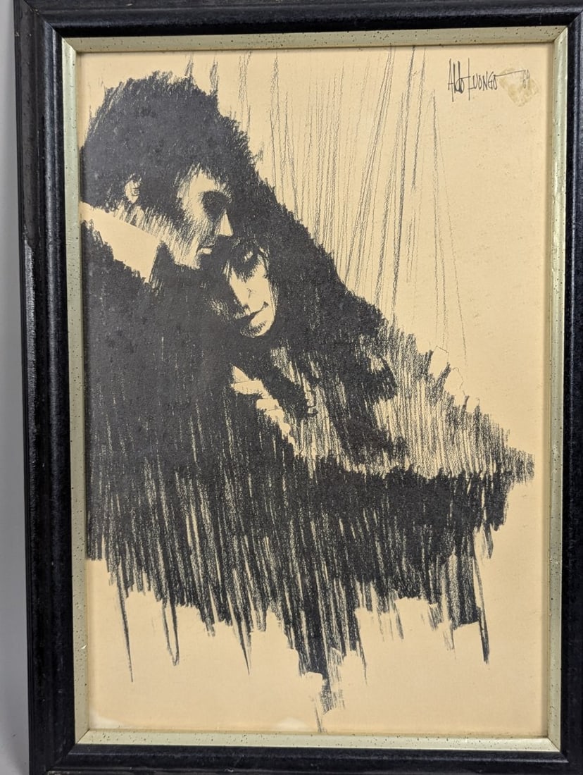 Aldo Luongo Decorative Prints Man and Child The Embrace Matched Pair 1969 - 3