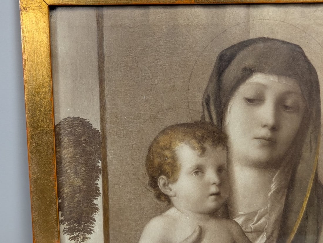 Framed Carbon Print after Giovanni Bellini Madonna degli Alberetti Antique Reproduction - 2