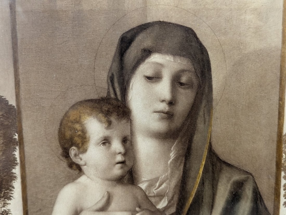 Framed Carbon Print after Giovanni Bellini Madonna degli Alberetti Antique Reproduction - 3