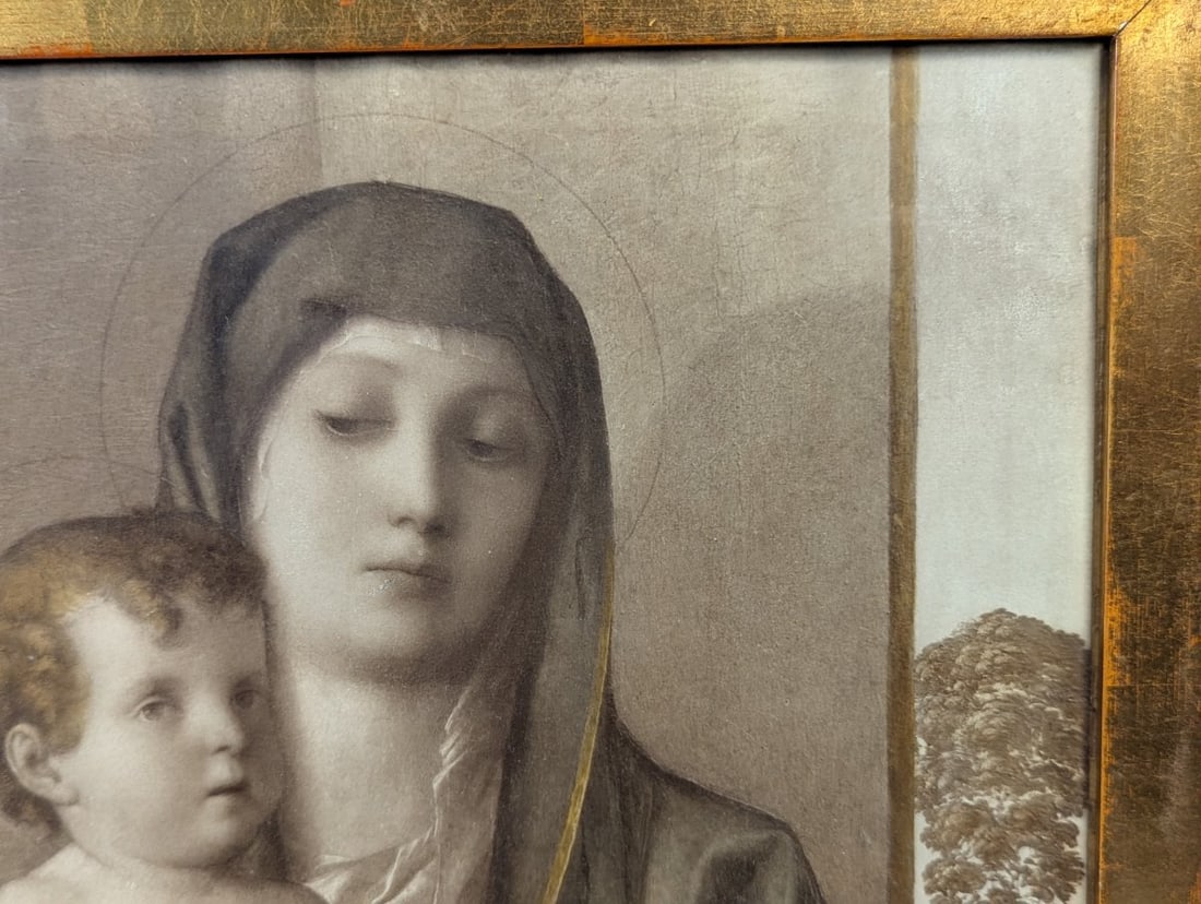 Framed Carbon Print after Giovanni Bellini Madonna degli Alberetti Antique Reproduction - 4