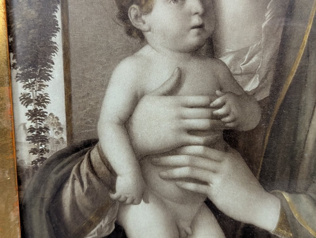 Framed Carbon Print after Giovanni Bellini Madonna degli Alberetti Antique Reproduction - 5