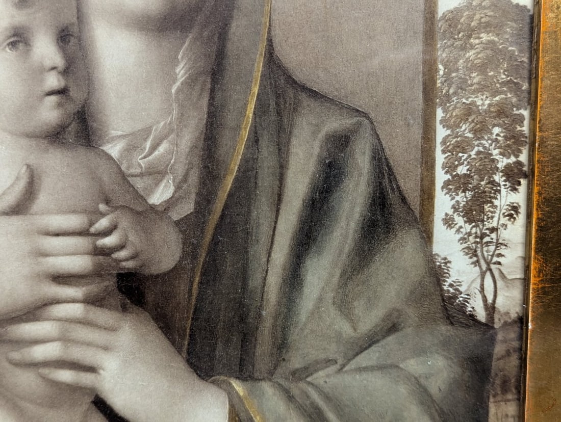 Framed Carbon Print after Giovanni Bellini Madonna degli Alberetti Antique Reproduction - 6