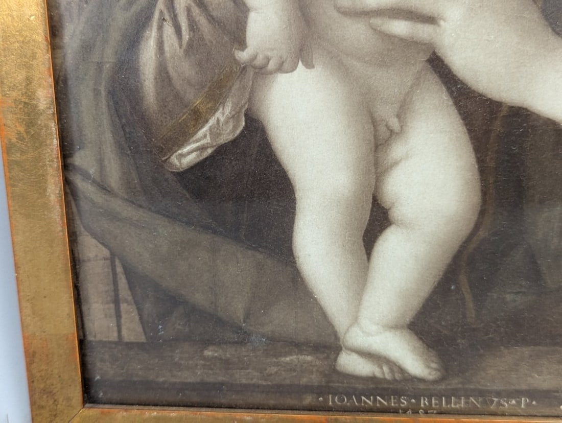 Framed Carbon Print after Giovanni Bellini Madonna degli Alberetti Antique Reproduction - 7