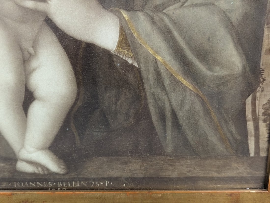 Framed Carbon Print after Giovanni Bellini Madonna degli Alberetti Antique Reproduction - 8