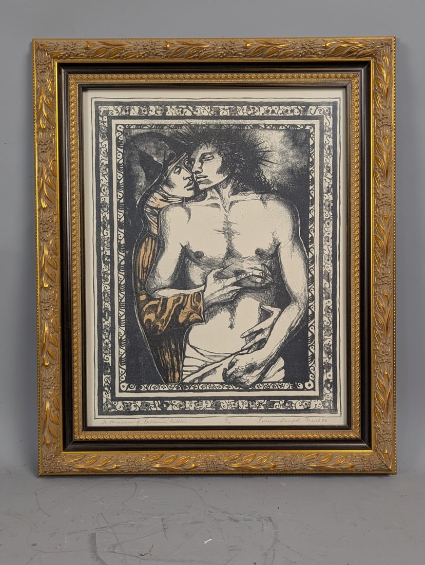 Lorraine Slampah Limited Edition Print In the Manner of Giovanni Bellini Framed Artwork: **Important** Please read below description on how to avoid high shipping costs. Up for auction is a stunning limited edition print by Lorraine Slampah, titled 'In the manner of Giovanni Bellini'. Thi