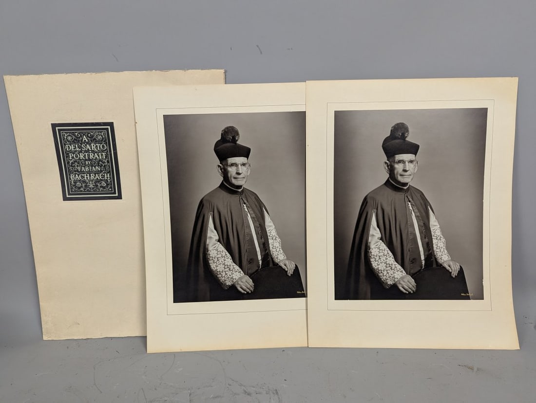 Fabian Bachrach Dun Sarto Portrait of Monsieur McMillan: **Important** Please read below description on how to avoid high shipping costs. Up for auction is a remarkable set featuring two duplicate photographic prints by the esteemed American portrait