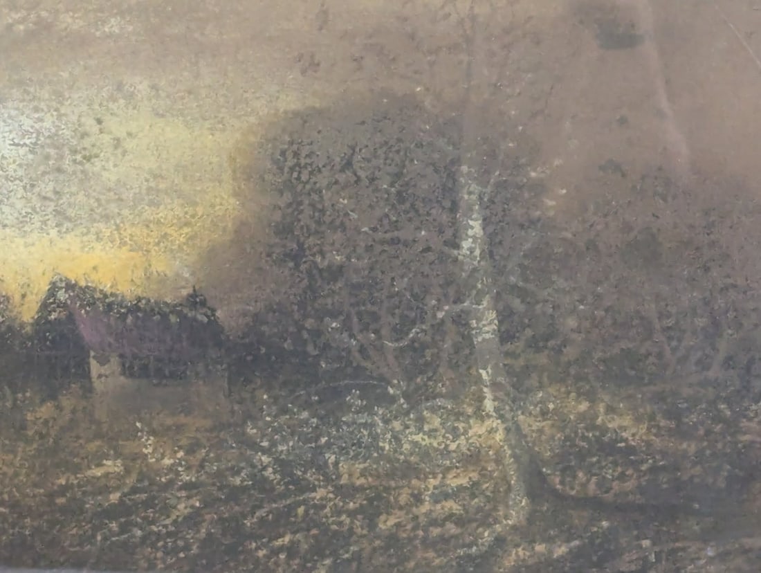 Antique Framed Tonalist Pastel Landscape Painting by H. Rosier - 3