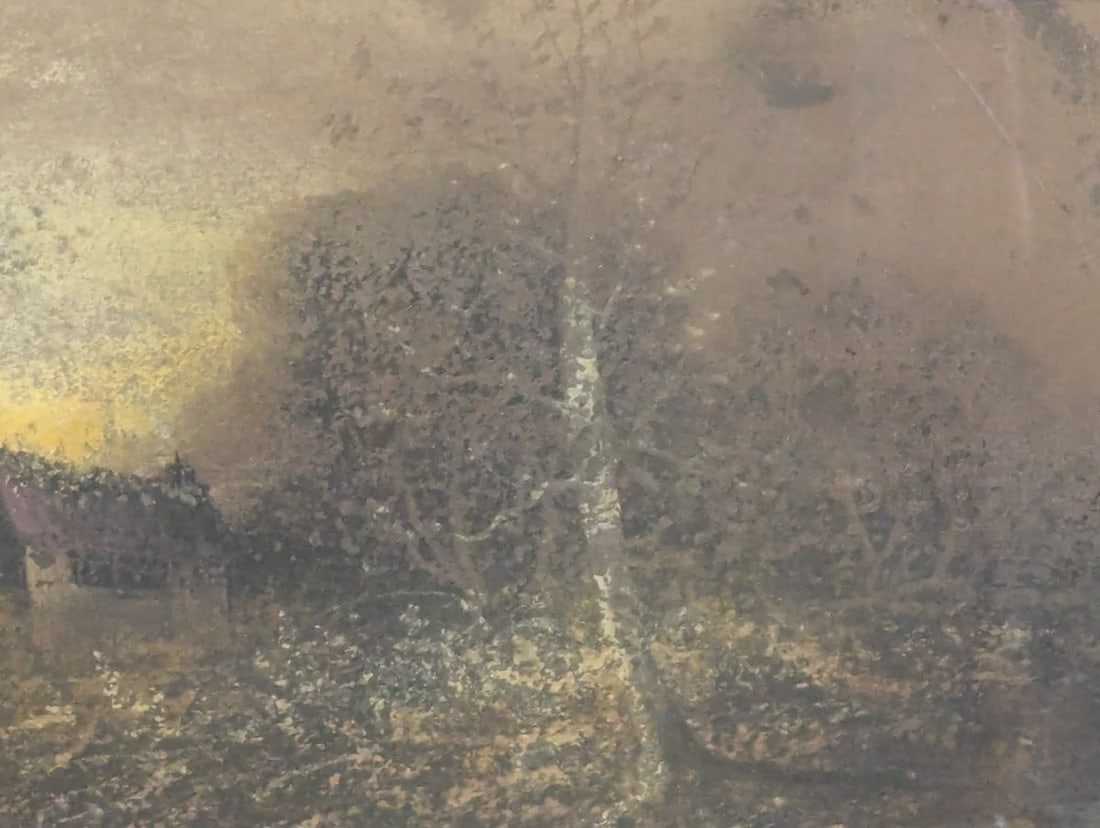 Antique Framed Tonalist Pastel Landscape Painting by H. Rosier - 4