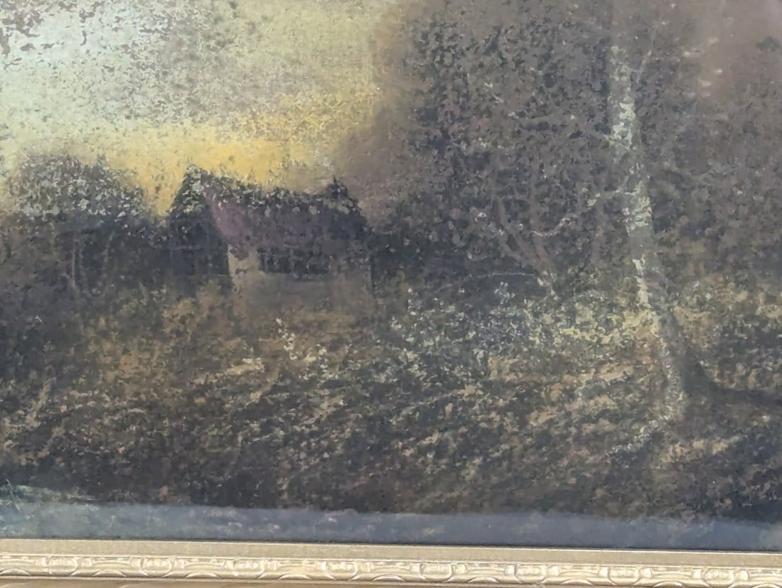 Antique Framed Tonalist Pastel Landscape Painting by H. Rosier - 6