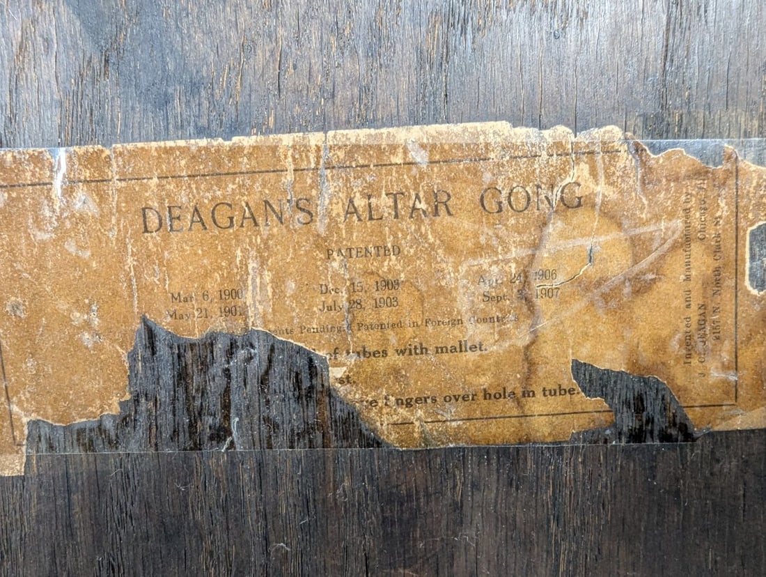 Antique J.C. Deagan Altar Gong Chime Unique Collectible Church Decor Musical Instrument - 11