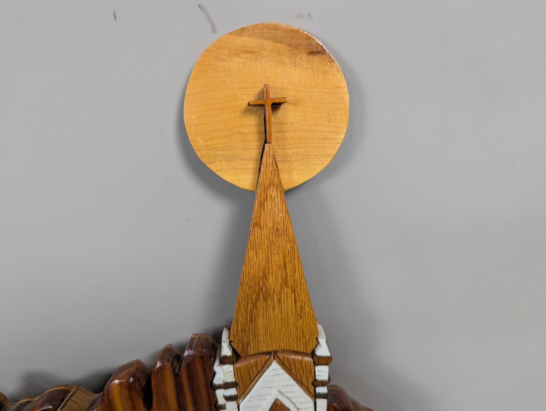 H.C. Heithoff Intarsia Wood Church Wall Art - Unique American Folk Art - 2