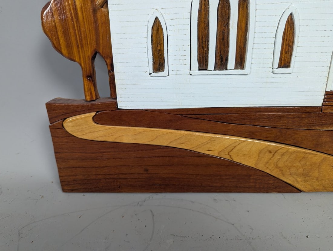 H.C. Heithoff Intarsia Wood Church Wall Art - Unique American Folk Art - 4