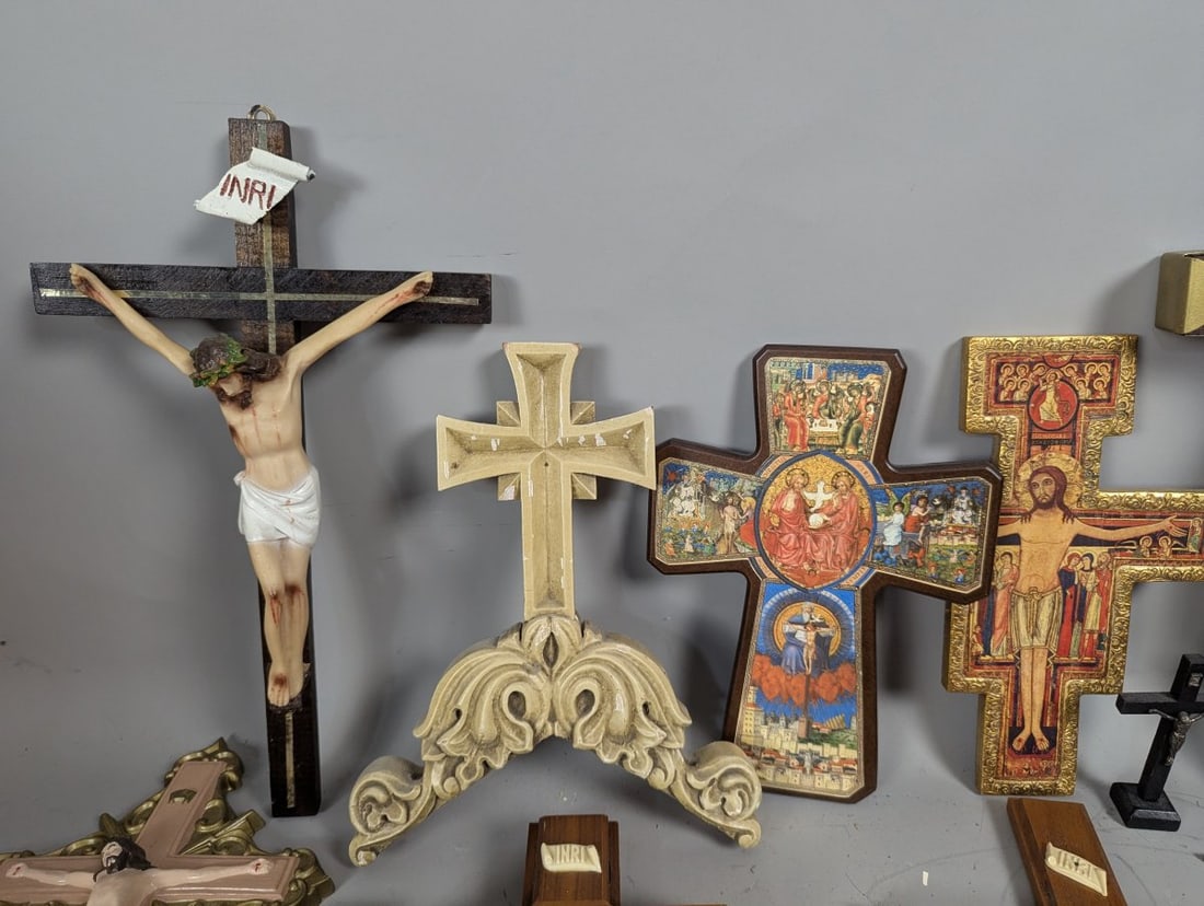 Large Collection of Vintage Crucifixes and Crosses - 2