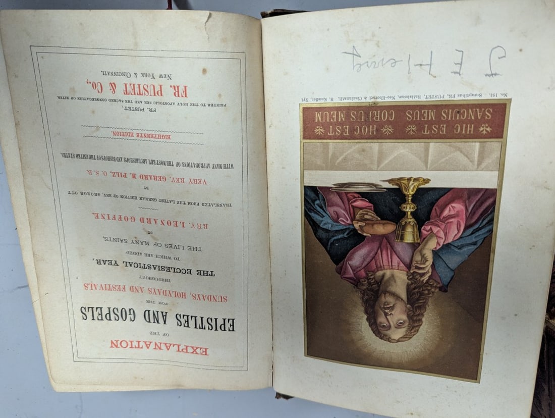 Lot of 7 Antique Christian Books from 19th Century with Decorative Cloth Bindings - 2