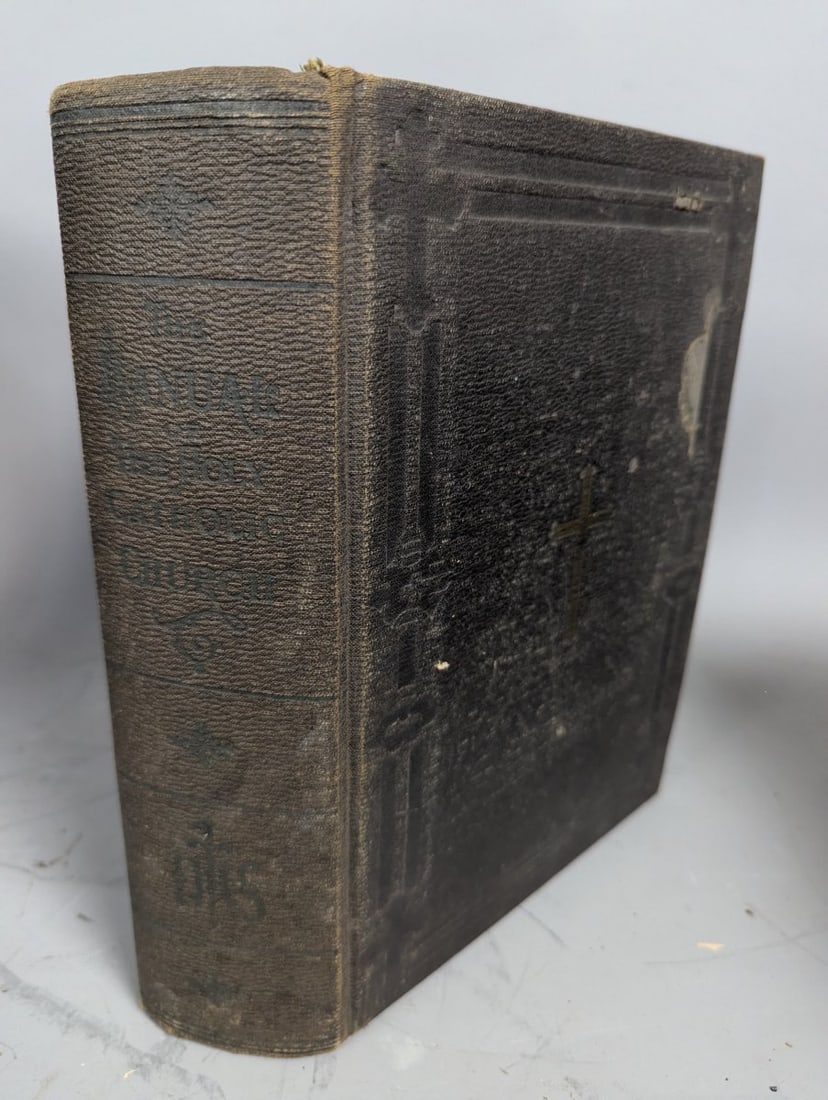 Lot of 7 Antique Christian Books from 19th Century with Decorative Cloth Bindings - 6