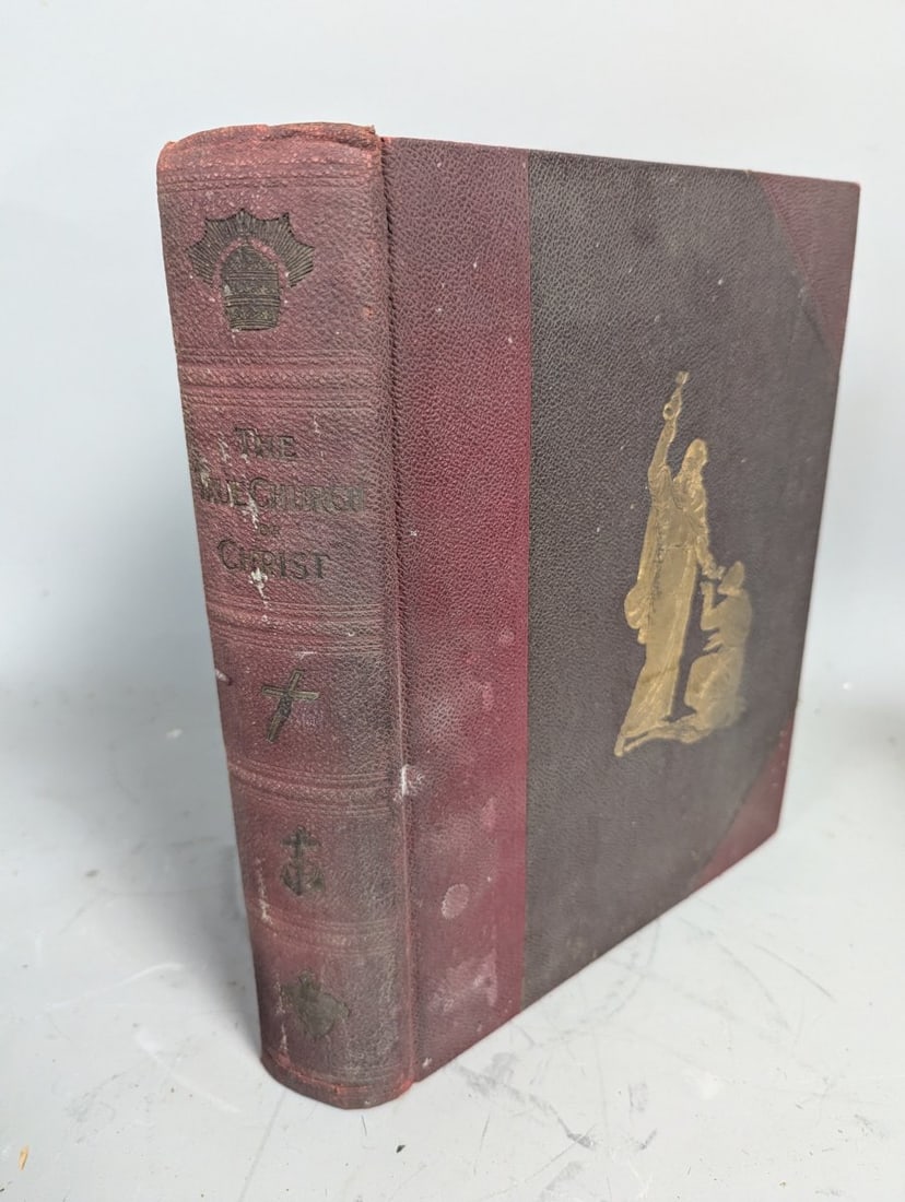 Lot of 7 Antique Christian Books from 19th Century with Decorative Cloth Bindings - 8