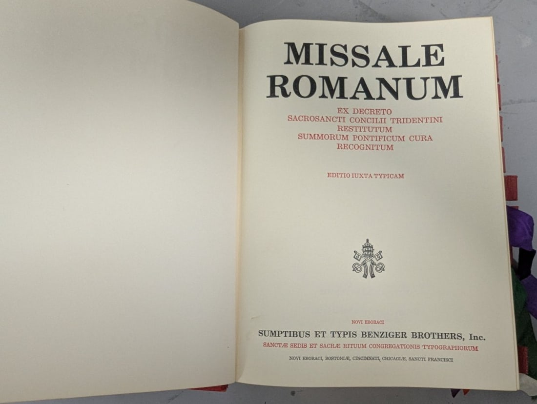 Missale Romanum 1962 Edition Benziger Brothers Altar Missal Traditional Latin Mass - 2