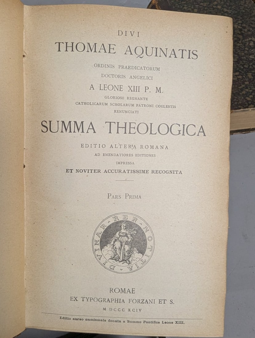 St Thomas Aquinas Summa Theologica Leather Bound Volumes Incomplete Set 1894 - 4