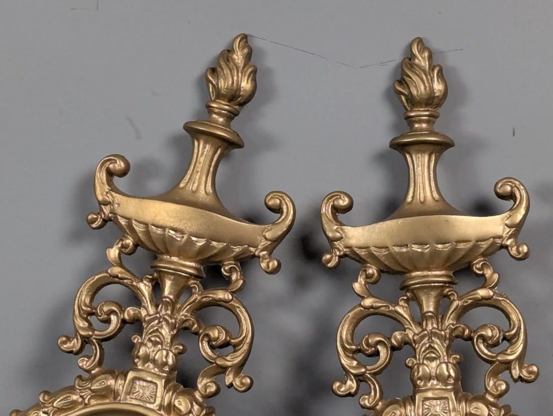 Vintage Neoclassical Hollywood Regency Mirrored Wall Sconces Pair with Crystal Prisms - 2