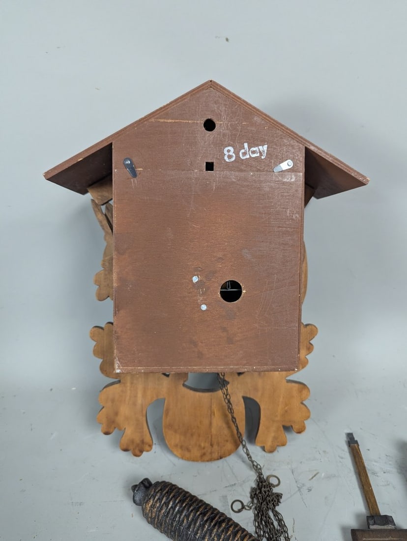 Vintage Regula Schmeckenbecher 8-Day Hunter Cuckoo Clock Collectible Black Forest Design - 8