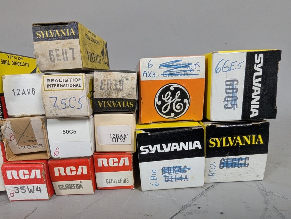 Lot of Vintage NOS Radio and TV Vacuum Tubes from Sylvania RCA GE and Zenith - 2