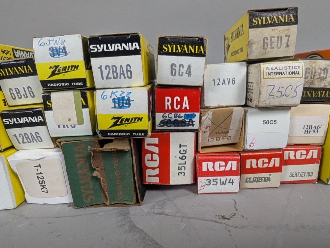 Lot of Vintage NOS Radio and TV Vacuum Tubes from Sylvania RCA GE and Zenith - 3