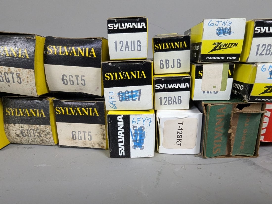 Lot of Vintage NOS Radio and TV Vacuum Tubes from Sylvania RCA GE and Zenith - 4