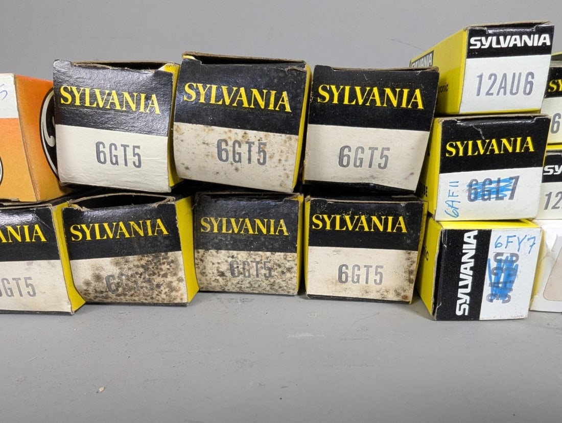 Lot of Vintage NOS Radio and TV Vacuum Tubes from Sylvania RCA GE and Zenith - 5