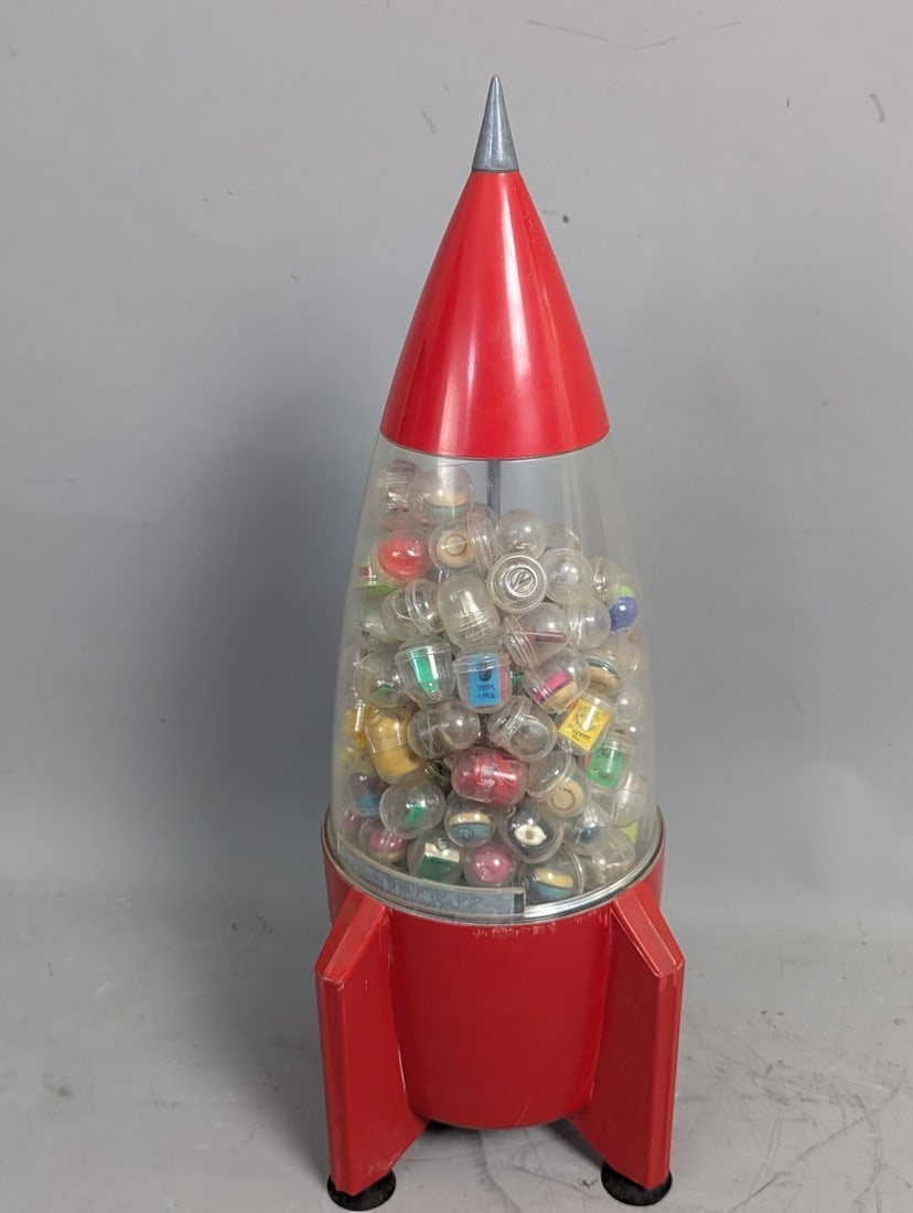 Vintage Carlton Rocket Bubble Gum Vending Machine Mid Century Space Age Collectible - 5