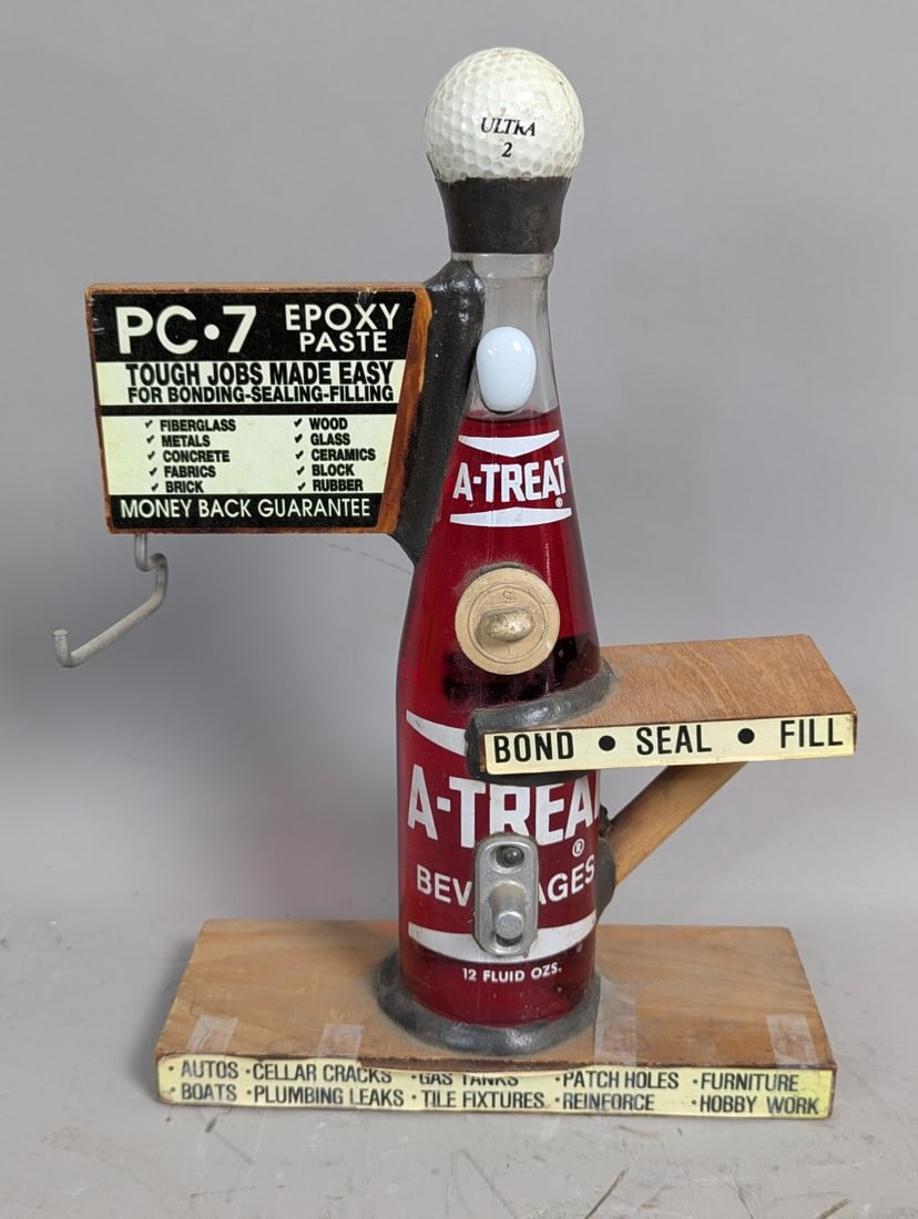 Vintage PC-7 Epoxy Paste Folk Art Store Display Unique Allentown Advertising Piece: **Important** Please read below description on how to avoid high shipping costs. This remarkable 12 1/2 high x 8 x 3 1/4 store display showcases the unique character of folk art with its handmade asse