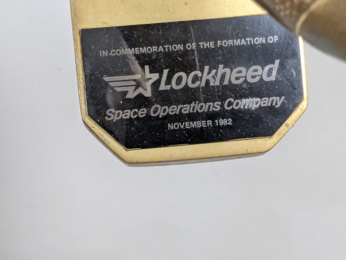 Lockheed Space Operations Company Brass Space Shuttle Model Commemorative Desk Decor - 2