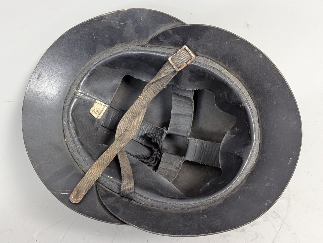 WWII British Zuckerman Civilian Protective Helmet Liner and Chinstrap - 6
