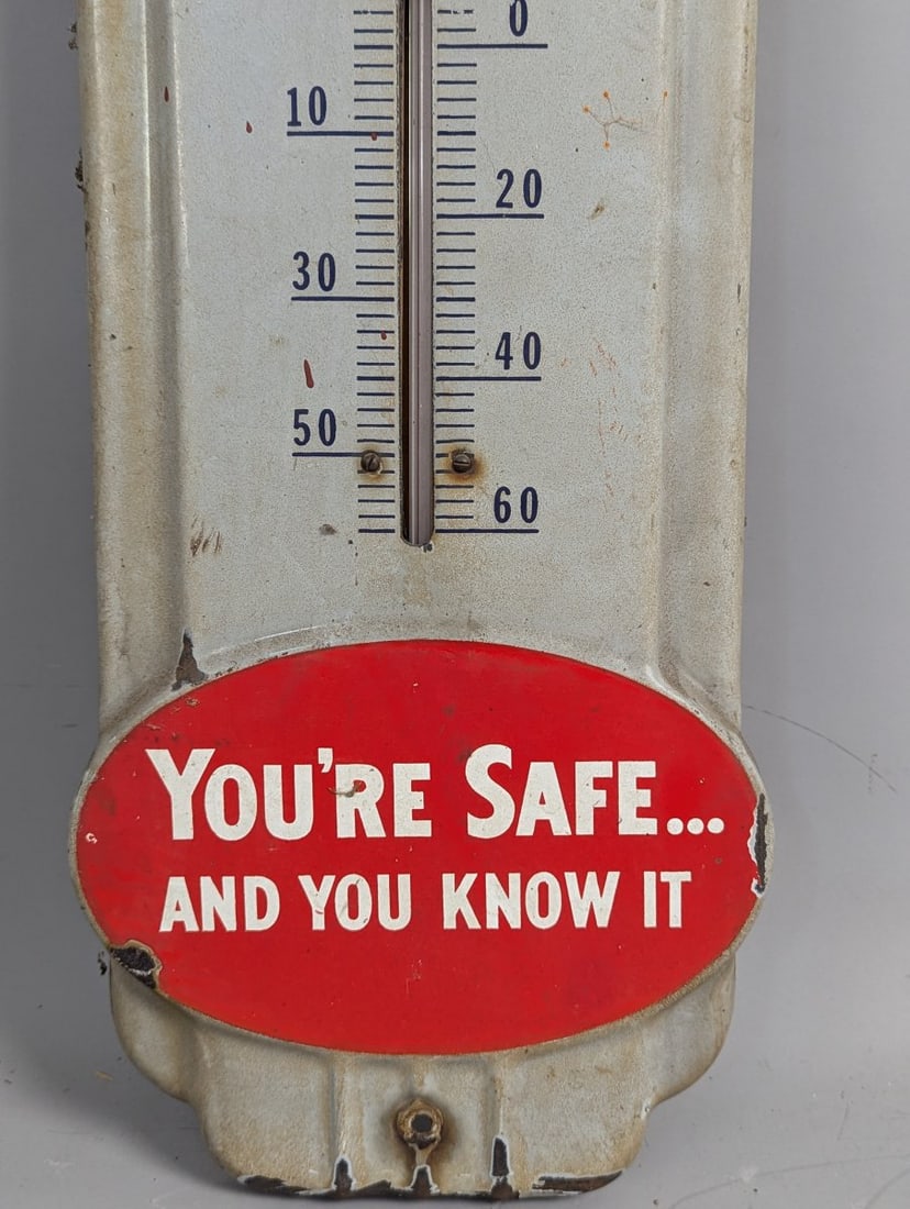Vintage Prestone Anti-Freeze Porcelain Thermometer Sign Classic American Automobilia - 5