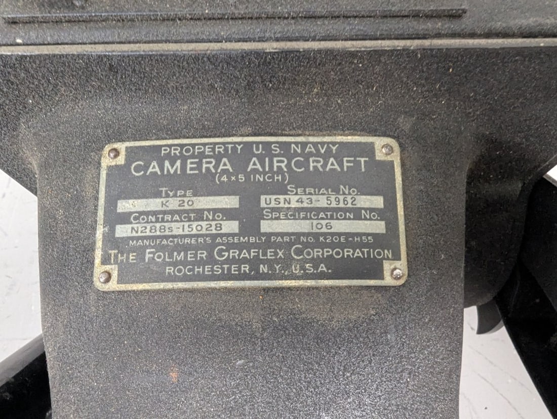 Folmer Graflex K-20 U.S. Navy Aircraft Camera Vintage WWII Collectible - 3
