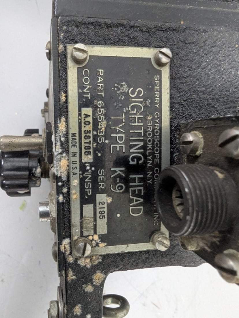 Sperry Gyroscope Co. WW2 Type K-9 Sighting Head Authentic Military Artifact - 4