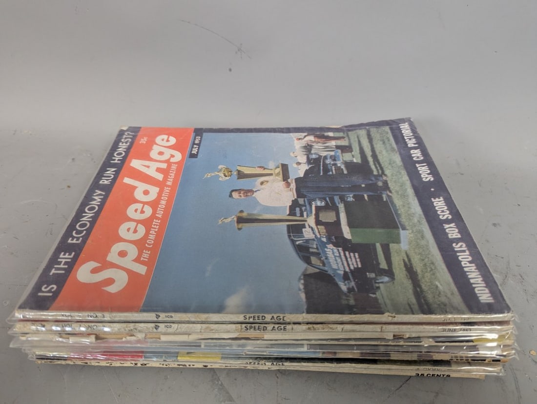 Vintage Speed Age Magazine Collection 1953-1955 Automotive Enthusiasts Must Have: **Important** Please read below description on how to avoid high shipping costs. Up for auction is a fantastic collection of 11 issues of 'Speed Age' magazine, a must-have for automotive enthusiasts a
