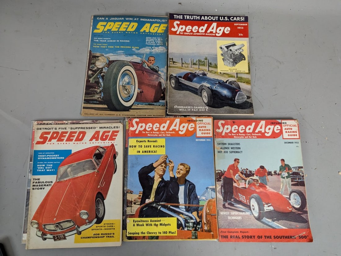Vintage Speed Age Magazine Collection 1953-1955 Automotive Enthusiasts Must Have - 2