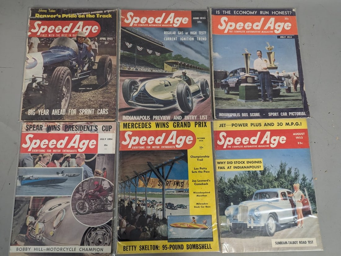 Vintage Speed Age Magazine Collection 1953-1955 Automotive Enthusiasts Must Have - 3