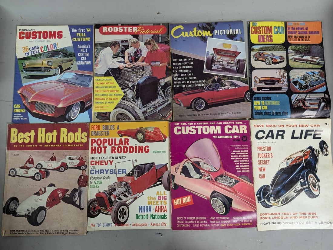 Lot of 50 Assorted Vintage Automotive Magazines including Hot Rod Motor Trend & More - 2